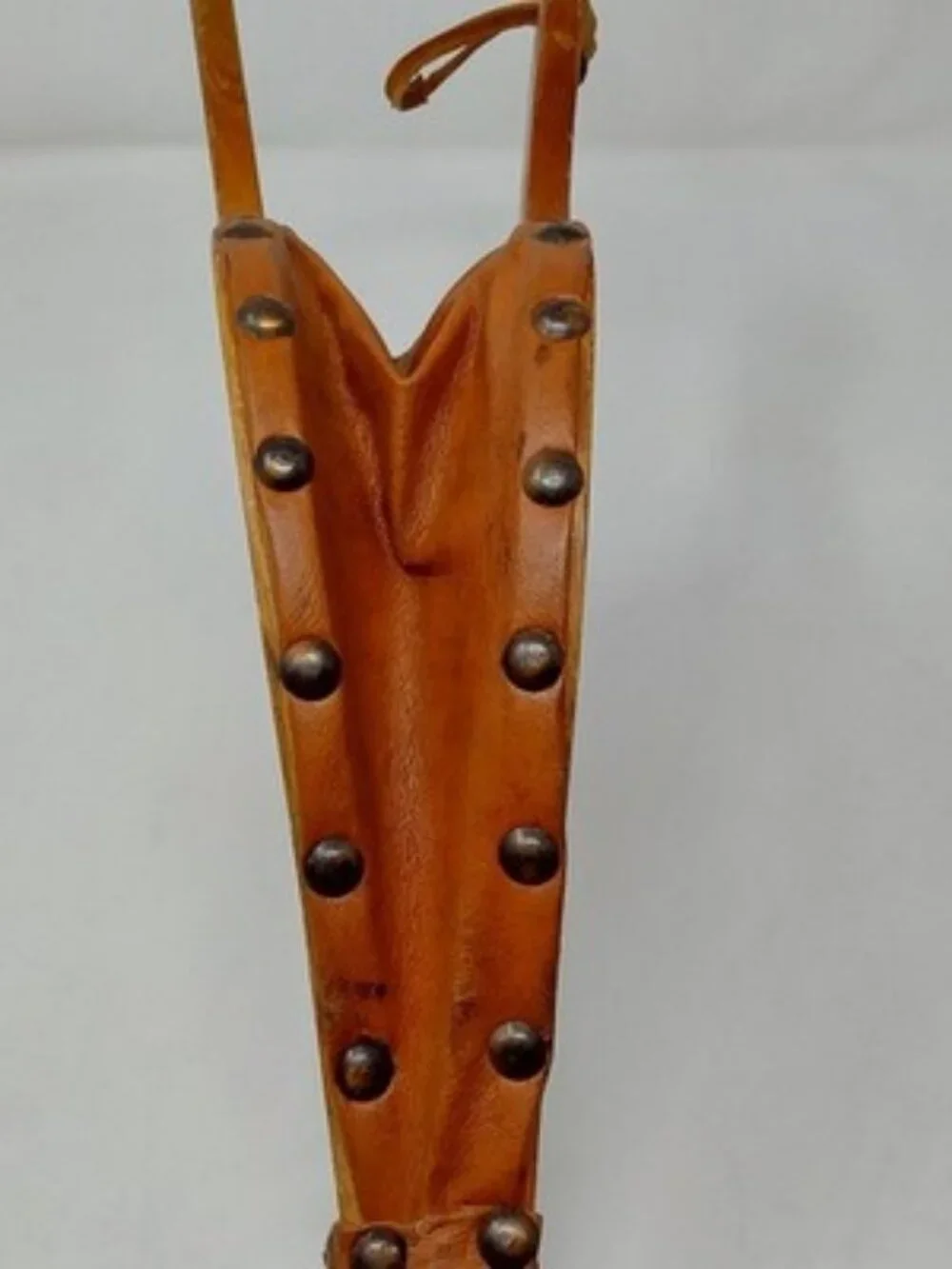 ​Vintage Hand Carved Wood Fireplace Bellows Floral Relief Leather Brass Nozzle
